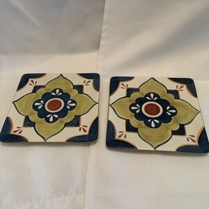 Rick‎ Bayless Mexican Kitchen Talavera Painted Square 6" X 6" Snack Plate